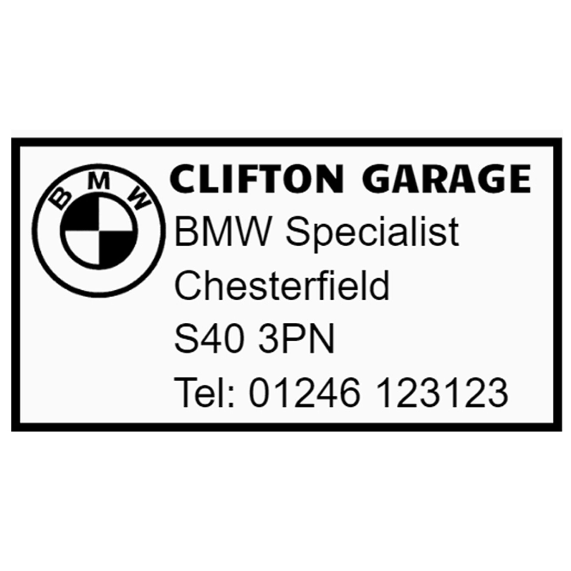 BMW Garage Stamp